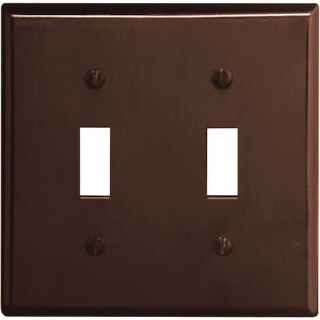 Leviton Leviton Brown 2 gang Thermoset Plastic Toggle Wall Plate 1 pk 85009-000